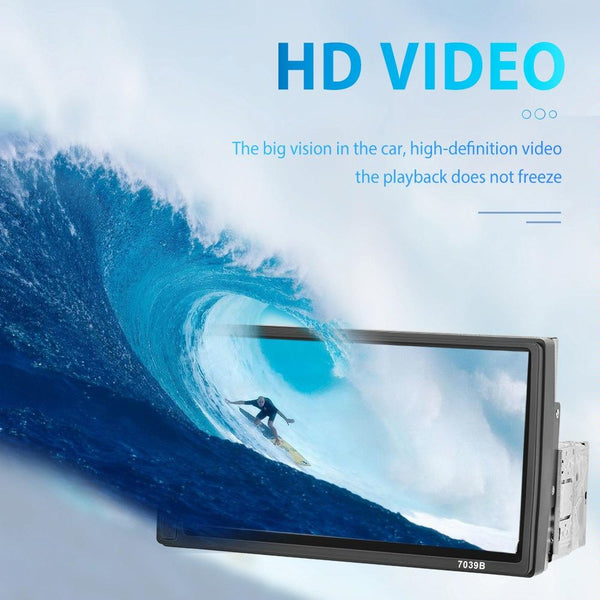 A3061 7 Inches MP5 Bluetooth Player Universal Wired CarPlay Reversing Image Integrated, Style: Standard+4 Lights Camera