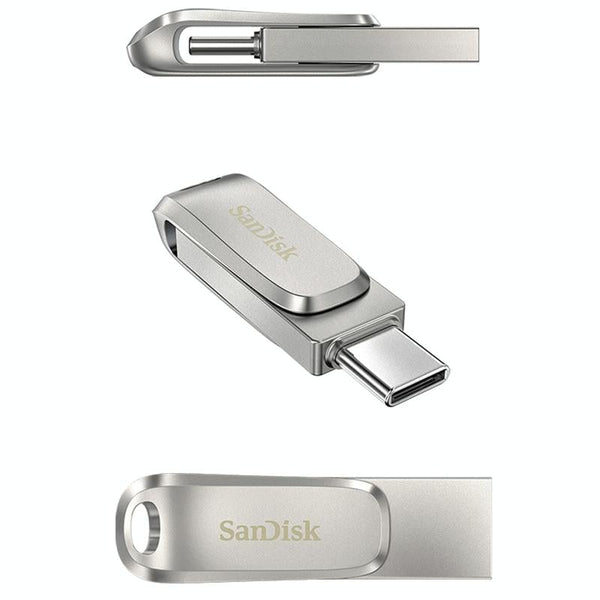 SanDisk Type-C + USB 3.1 Interface OTG High Speed Computer Phone U Disk, Colour: SDDDC4 Silver Metal Shell, Capacity: 128GB