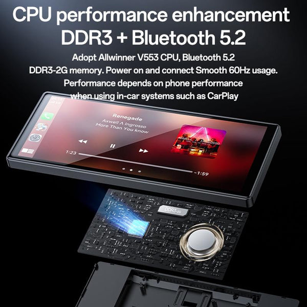Yesido KM19 10.26 inch Center Console CarPlay Portable Car Video Navigation with Driving Recorder(Black)