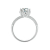MSR017 Sterling Silver S925 White Gold Plated Moissanite Ring(No.9)