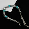 OPK GS1546 Stainless Steel Personalized Blue Turquoise Black Gallstone Bracelet