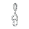 SCC2455 Sterling Silver S925 Interlocking Love Platinum Zircon Heart Shape Pendant