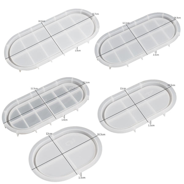 DIY Epoxy Oval Tray Dish Mold Silicone Mold for Flower Pot Base, Spec: 002