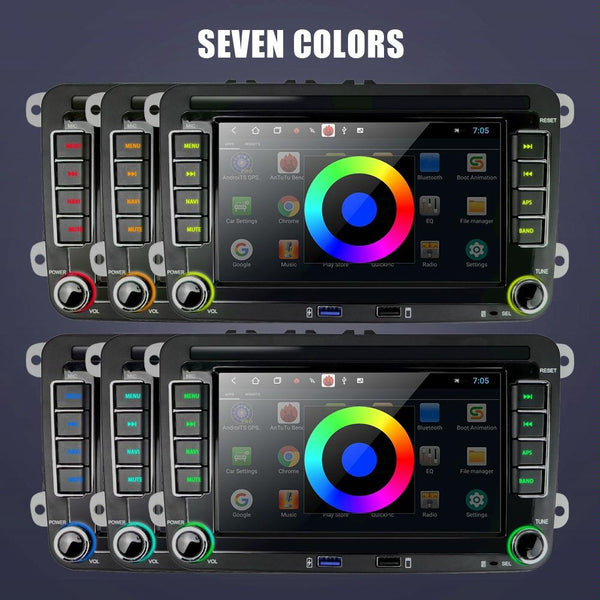 Suitable for Volkswagen 7-inch Car Multimedia Player Navigation Bluetooth Reversing Integrated Machine Android 10.0, Specification: 1+16G
