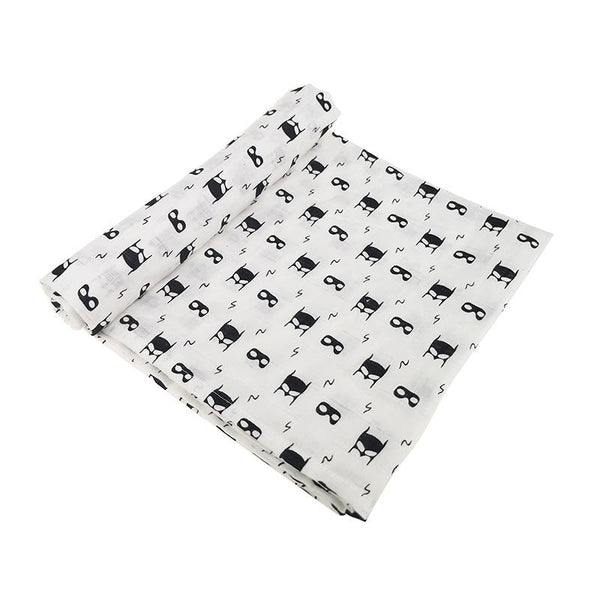 Cartoon Baby Soft Gauze Quilt Swaddle Cotton Bath Towel 117 X 117cm, Style: Mask