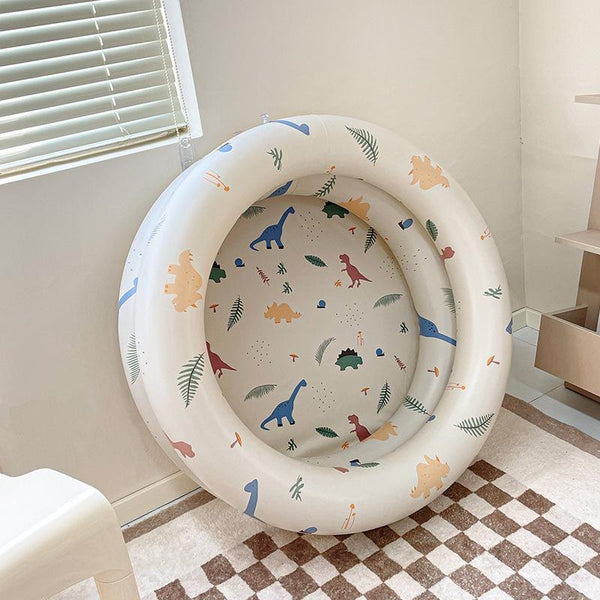 Baby Swimming Round Pool Summer Kids Water Toys Inflatable Bath Tub, Size: NO.90(Beige Dinosaur)