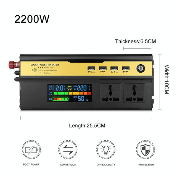 8896 2200W Car Smart Multi-functional Digital Display Inverter, Specification:12V