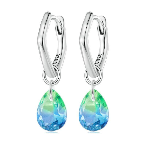 SCE1543 Sterling Silver S925 Gradient Glass Irregular Water Drop Earrings