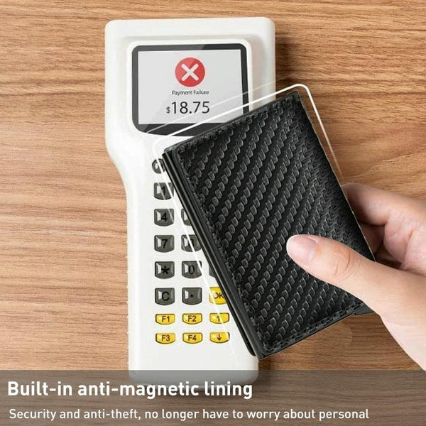 C1804H1 RFID Carbon Fiber Wallet For Men(Coffee)