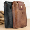 6.5-7.2 inch Universal Retro Magnetic Buckle Double Layer Phone Waist Bag(Black)