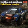 JJR/C Q130 Full-scale High-brush Four-wheel Drive High-speed Pickup Remote Control Car(Blue)