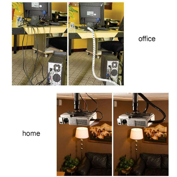 18m PE Spiral Pipes Wire Winding Organizer Tidy Tube, Nominal Diameter: 4mm(Black)