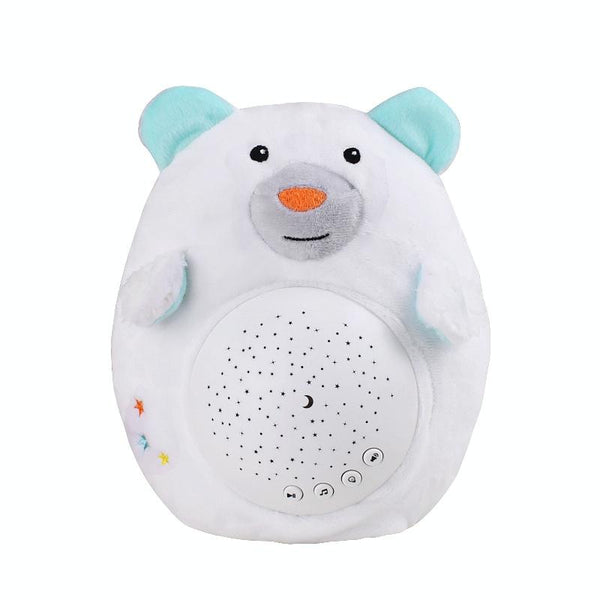 Kids Soft Toys Stuffed Plush Toys With Music & Stars Projector Light(White Bear)