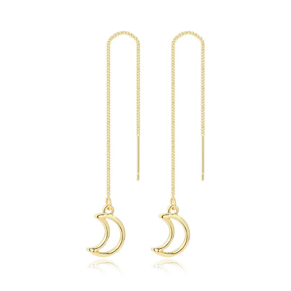 E2210-6 Moon Long Ear Wire Women Simple Earrings