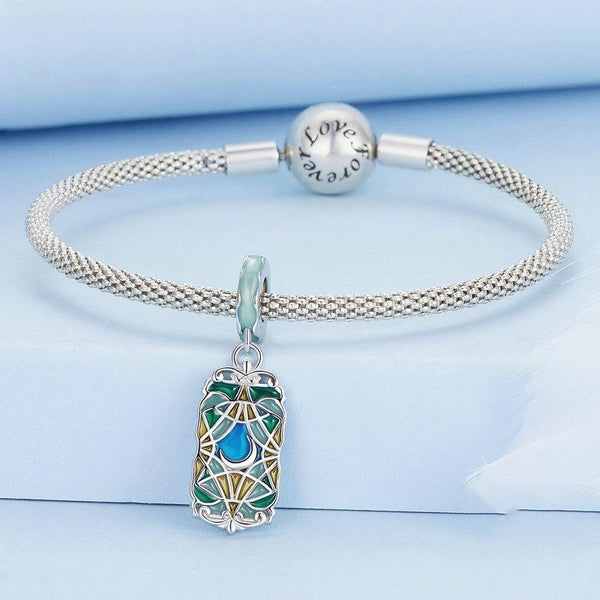BSC758 Sterling Silver S925 Moon Tarot Colorful Bracelet Platinum Plated Beads