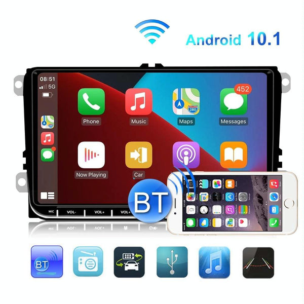 A2743 For Volkswagen 1+16G 9-inch Central Control Large Screen With Carplay Car Android10.0 Navigator Player, Style: Standard+12Lights Camera