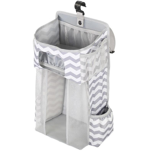 Cot Top Multi-Function Organiser Storage Hanging Bag(Stripe)