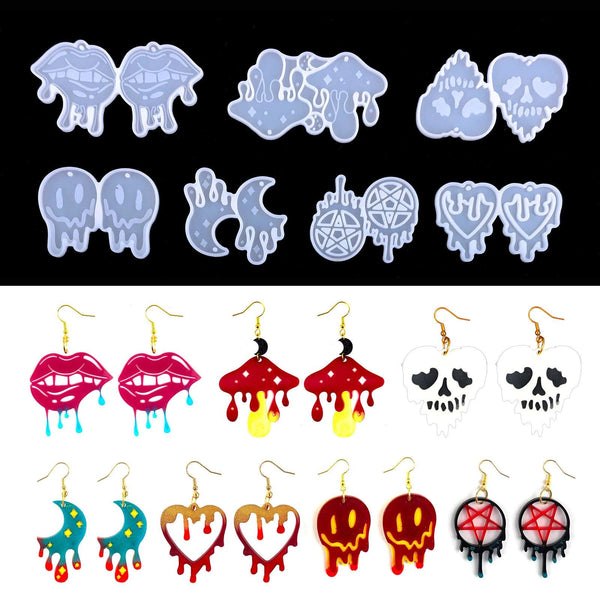 Halloween DIY Earrings Mould Pendant Decoration Silicone Mould, Style: 5778(White)