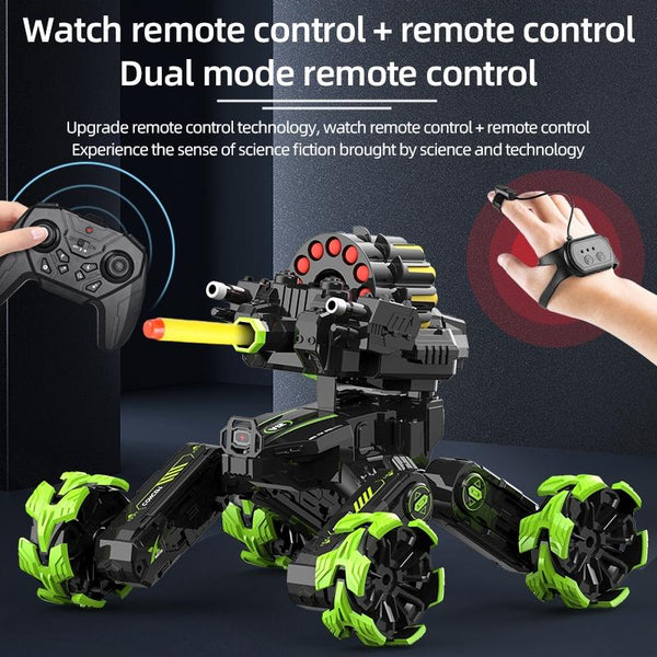 DM-518 Four-wheel Battle Blooming Tire Spray Remote Control Car, Specification:Single Control Soft Bomb(Blue)