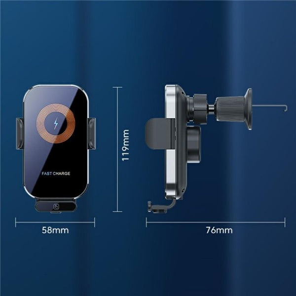 X12s Car Air Vent Wireless Charger 66W High Power Intelligent Induction Holder(Tarnish)