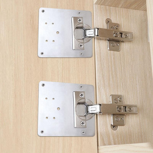 5pcs Cabinet Door Repair Hinge Mounting Plate Hinge Fixing Panel Installing Piece Tool, Size: 80 x 80mm