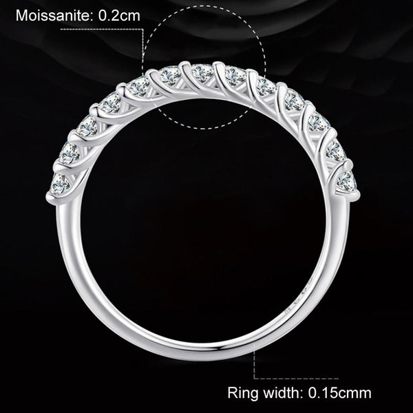 MSR014-A Sterling Silver S925 Plated Plated Row Moissanite Ring(No.9)