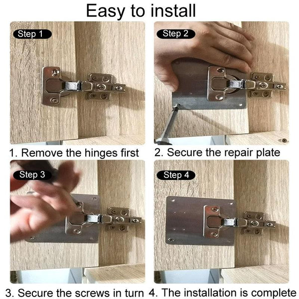 5pcs Cabinet Door Repair Hinge Mounting Plate Hinge Fixing Panel Installing Piece Tool, Size: 80 x 80mm