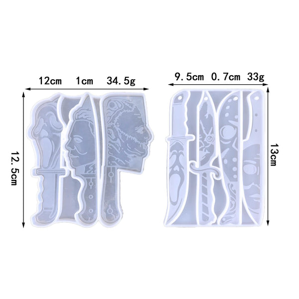 DIY Ghostface Dagger Halloween Crystal Drop Mold, Style: 5601(Transparent)