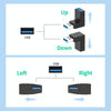 ENKAY USB 3.0 Adapter 90 Degree Angle Male to Female Combo Coupler Extender Connector, Angle:Vertical Up + Down