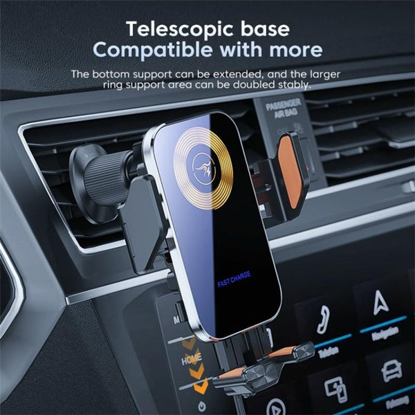 X15 Wireless Charger Mobile Phone Bracket Car Air Vent Cell Phone Mount Holder(Silver)