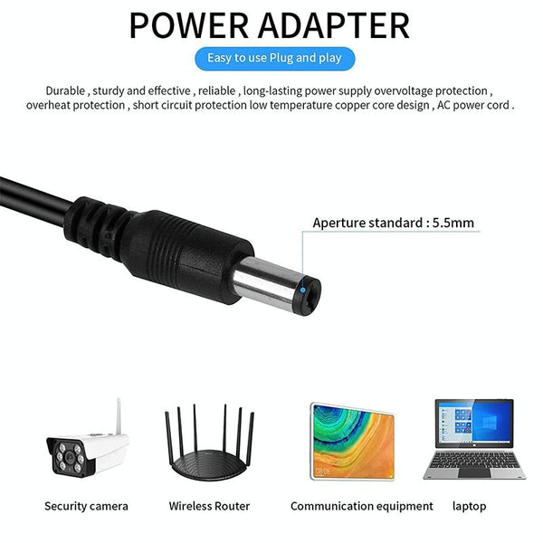 4-in-1 DC Power Splitter Extension Cable 0.37m (12V)