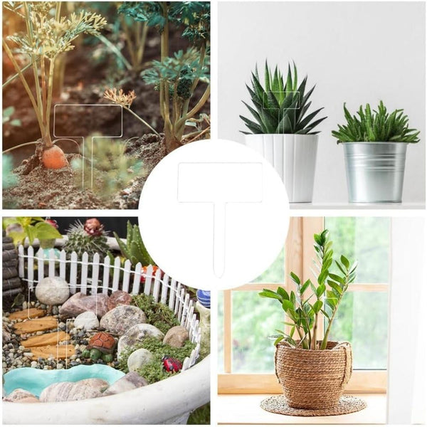 24pcs / Box Acrylic Plant Label Nameplate Potted Plant Sign Holder
