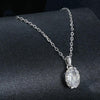 S925 Sterling Silver Platinum-plated Teardrop-shaped Moissanite Necklace(MSN035)