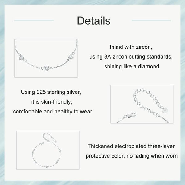 S925 Sterling Silver Platinum Plated Cute Dog Paw Bracelet(SCB271)