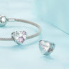 SCC2448 Sterling Silver S925 Heart Flower DIY Platinum Plated Bracelet Beads