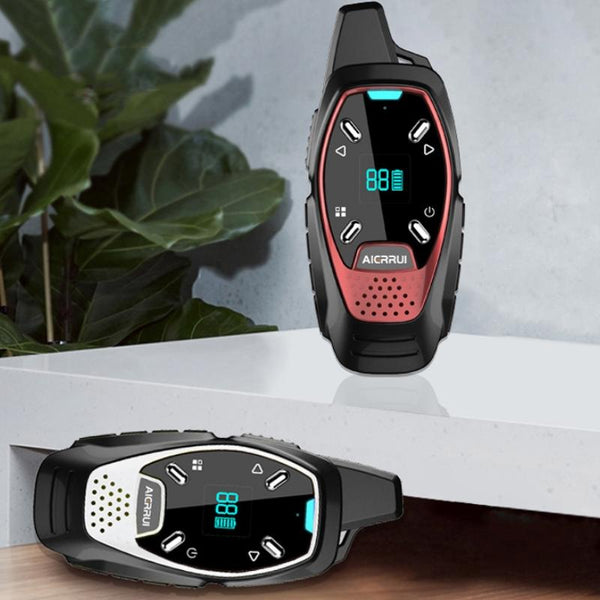 LED Display USB Charging Wireless Handheld Small Mini Walkie Talkie(Red)