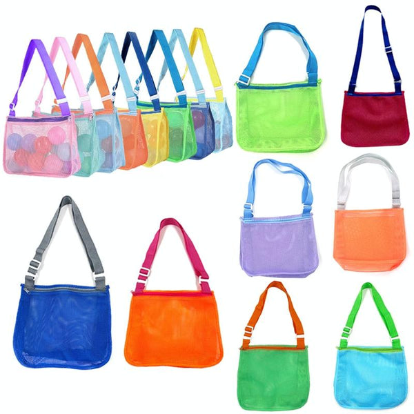 Children Shell Collection Bag Beach Toys Organizer Storage Bag(Orange Light Gray)
