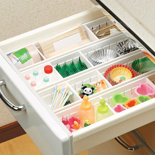 Adjustable Drawer Cutlery Divider Case Makeup Storage Organizer Box, Size:30x12x5cm(Orange)