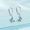 SCE1528 Sterling Silver S925 Colorful Butterfly Insect Zirconia Earrings