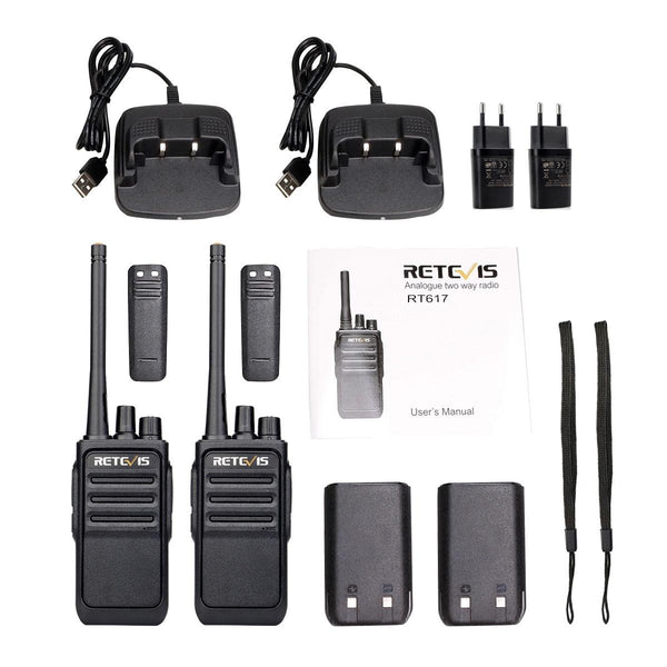 1 Pair RETEVIS RT617 0.5W PMR446 16CHS Two Way Radio Handheld Walkie Talkie, EU Plug(Black)