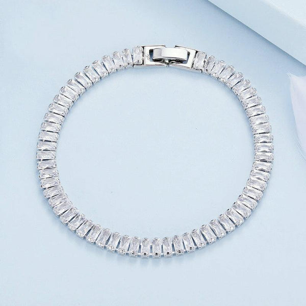 YIB055-19LVT Sparkling Cubic Zirconia Bracelet Gold Plated Copper Jewelry