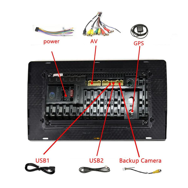 A3012 9 Inch Android Navigation CarPlay 1+32G Dual-Spindle Universal Central Control Screen Car Navigator Reversing Video Player(Standard+AHD Camera)