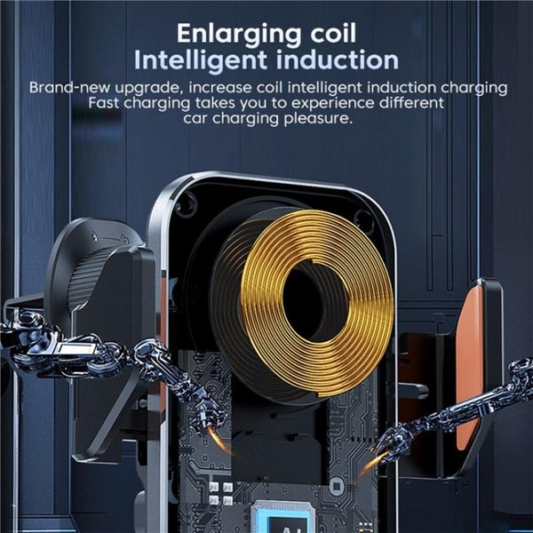 X16 Car Smart Sensor Phone Holder Magnetic Phone Mount Automatic Wireless Charger(Tarnish)