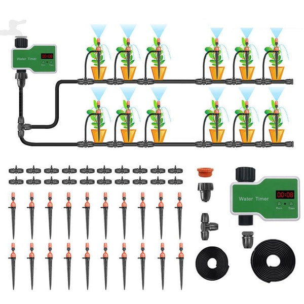 Irrigation System Intelligent Controller Automatic Timed Watering Device, Specification: 20m 20sets Ground Plug Dual-use Suit