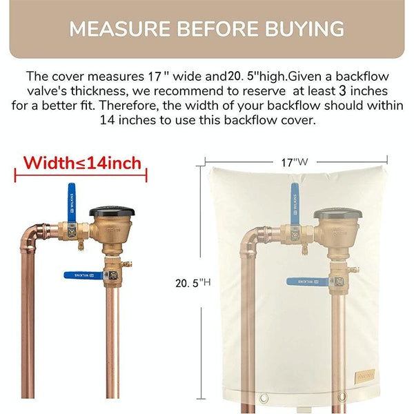 Outdoor Faucet Backflow Valves Anti-Freeze Cover Water Faucet Protector 43 x 52cm