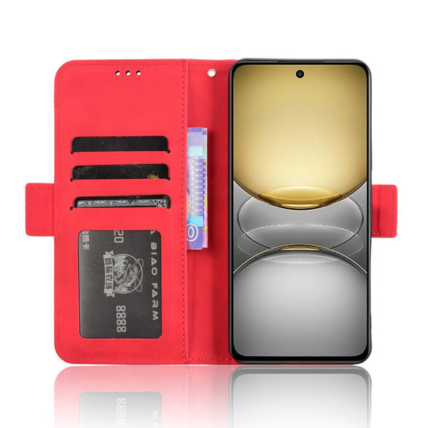 For Realme C75 4G Skin Feel Calf Texture Card Slots Leather Phone Case(Red)