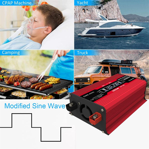 Zhizun Modified Sinewave 12V to 220V 4000W Car Power Inverter(Red)