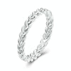 BSR311 Sterling Silver S925 Geometric Twist White Gold Plated Ring(No.7)