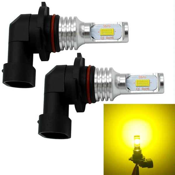 2 PCS 9005 HB3 72W 1000LM 6000-6500K Super Bright White Light Car Fog LED Bulbs, DC 12-24V (Yellow Light)