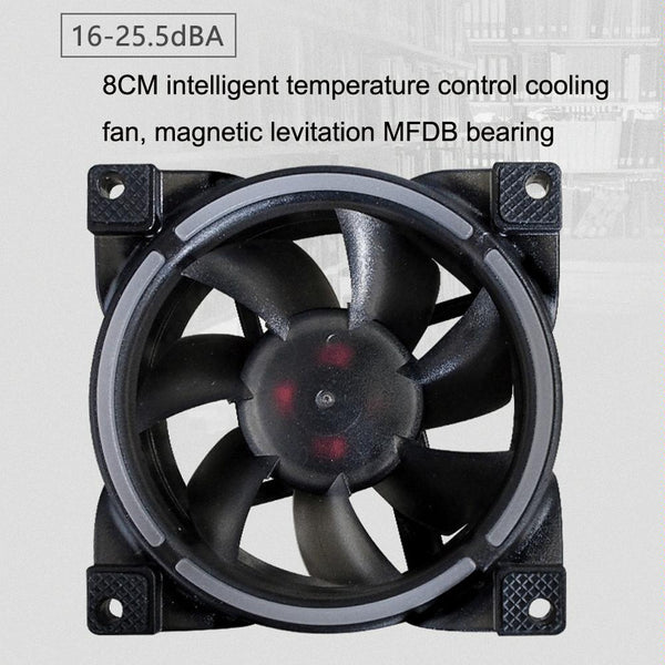MF8025 Magnetic Suspension FDB Dynamic Pressure Bearing 4pin PWM Chassis Fan, Style: Non-luminous (White)